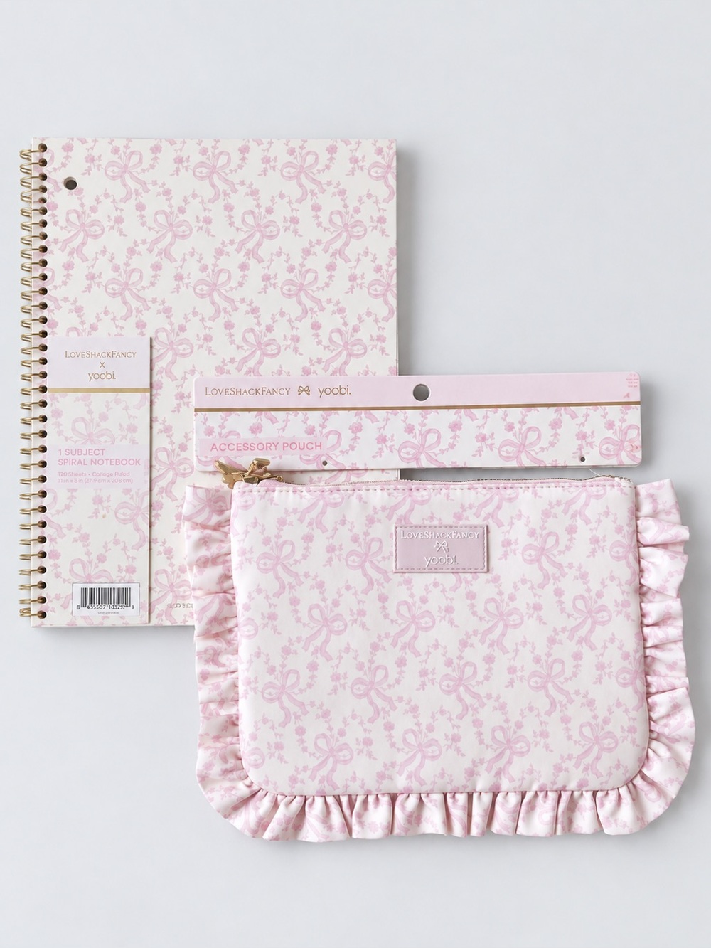 LoveShackFancy Coquette Bow Notebook and Accessory Pouch Set